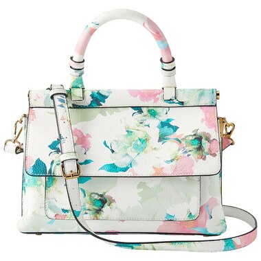 LOVE AND LORE SOPHIA TOP HANDLE HANDBAG CAPRI FLORAL IVORY