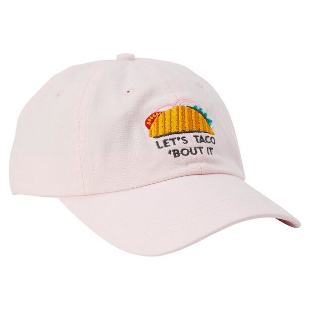 LOVE AND LORE BASEBALL CAP LET'S TACO LIGHT PINK