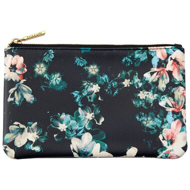 LOVE AND LORE MEDIUM POUCH DITZY CAPRI FLORAL BLACK