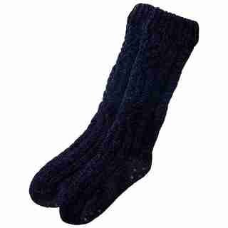 CHENILLE READING SOCKS DEEP MULBERRY