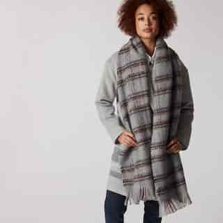 LOVE AND LORE CABIN FEVER BLANKET SCARF GREY MULTI