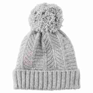 LOVE AND LORE CHEVRON KNIT HAT GREY HEATHER