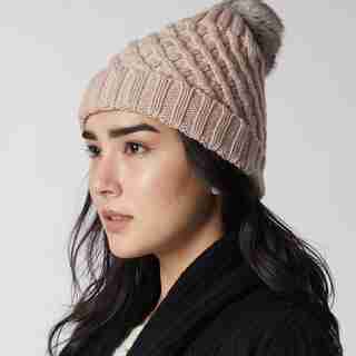 LOVE AND LORE REMY RIB HAT BLUSH PINK