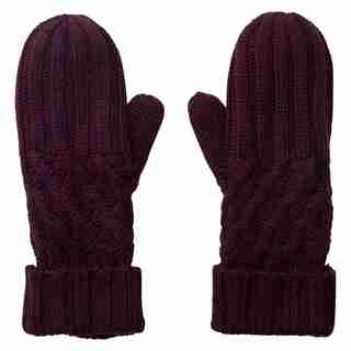 LOVE AND LORE REMY RIB MITTENS PLUM