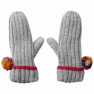 LOVE AND LORE PARTY POM MITTEN GREY HEATHER