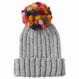 LOVE AND LORE PARTY POM HAT GREY HEATHER