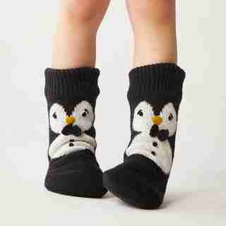 KID’S PENGUIN READING SOCKS™ BLACK 5-8 YEARS