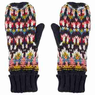 LOVE AND LORE FAB FAIR ISLE MITTENS BLACK