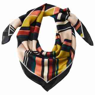 LOVE AND LORE SILKY FOULARD SCARF BIAS STRIPE MULTI