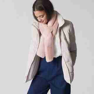 LOVE AND LORE FUR PULL THROUGH SCARF BLUSH PINK