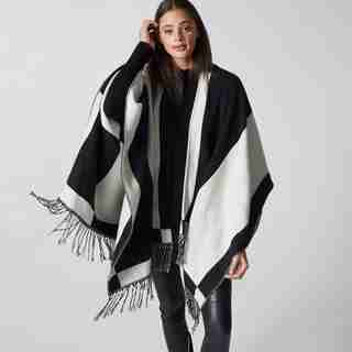 LOVE AND LORE OP ART WRAP BLACK & WHITE