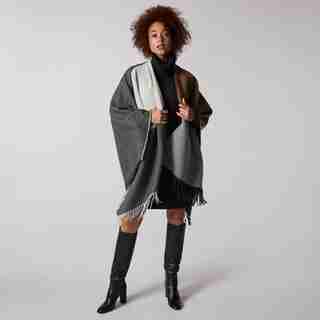 LOVE AND LORE COLOURBLOCK WRAP CAMEL & GREY