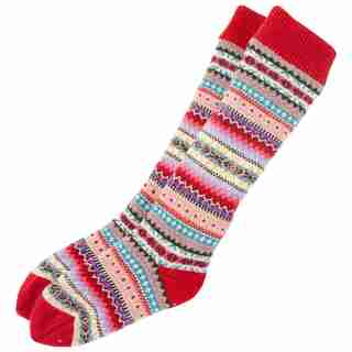 RAINBOW FAIR ISLE READING SOCKS™ RED