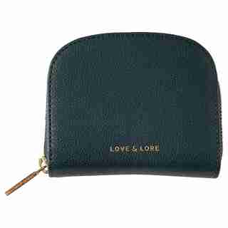 LOVE AND LORE COIN CARD CASE WITH MIRROR DARK GREEN