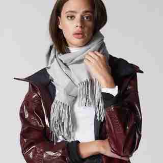 LOVE AND LORE SUPER SOFT SCARF GREY HEATHER FRANCI PLAID