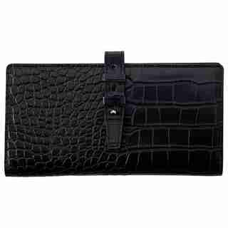 LOVE AND LORE CROC TAB WALLET BLACK