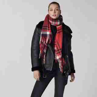 LOVE AND LORE SUPER SOFT SCARF CABIN FEVER PLAID TOMATO