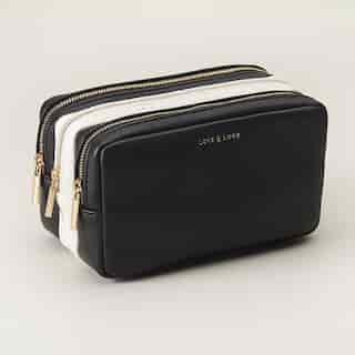 LOVE AND LORE TRIPLET POUCH BLACK & IVORY