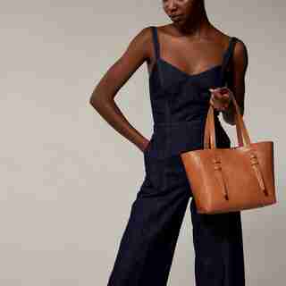LOVE AND LORE MINI KENSINGTON TOTE SAND LIZARD