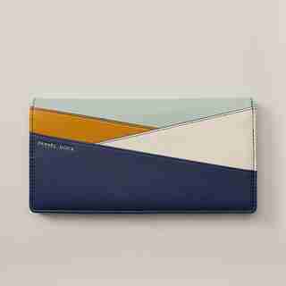 Love And Lore Colorblock Travel Wallet Navy Blue
