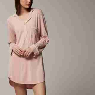 Love And Lore Piped Sleep Shirt Rose Large