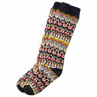FAB FAIR ISLE READING SOCKS™ BLACK MULTI