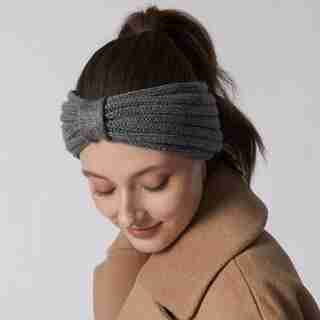 LOVE AND LORE REMY RIB-KNIT HEADBAND GREY