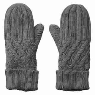 LOVE AND LORE REMY RIB MITTEN GREY HEATHER