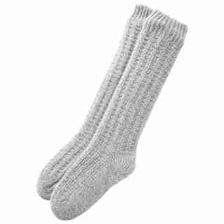 CHAUSSETTES DE LECTURE – POINTS DE CÔTES DOUBLES, GRIS