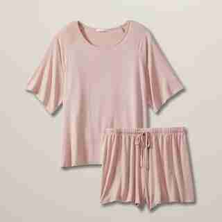 LOVE AND LORE COMFY PJ SHORT SET ROSE SMALL