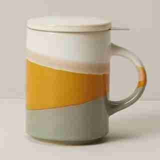GOLDEN LIGHT DIPPED CERAMIC TEA MUG