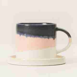 DUSTY ROSE DIPPED CERAMIC TEA SET