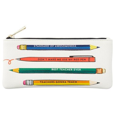 TEACHER PENCILS POUCH WHITE