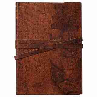LEATHER WRAP JOURNAL TEXTURED BROWN