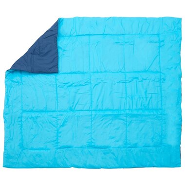 TWO-TONE QUILTED THROW – AQUA BLUE/NAVY