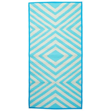 GEO PATTERN OUTDOOR/INDOOR RUG – BLUE