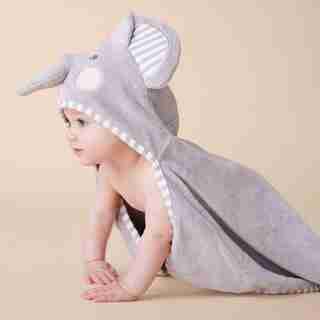 ELEPHANT BABY HOODED TOWEL