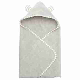 IndigoBaby Hooded Towel Grey Stripe