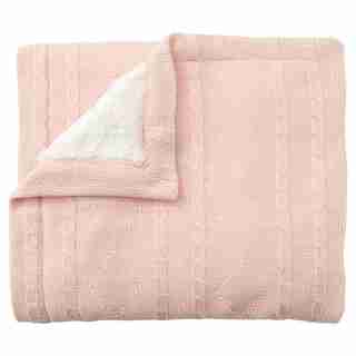 Knit Fur Blanket Blush
