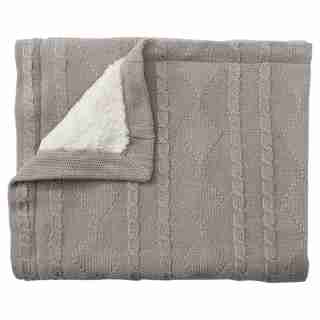 Knit Fur Blanket Grey