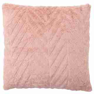 CHEVRON FAUX-FUR PILLOW COVER – BLUSH, 18” X 18”