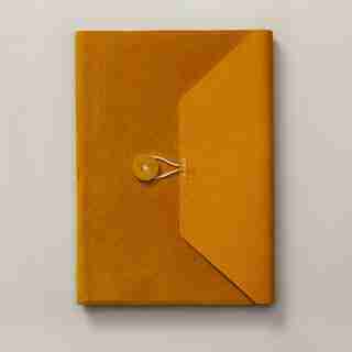 BRITTANY LARGE LEATHER SUEDE JOURNAL MUSTARD