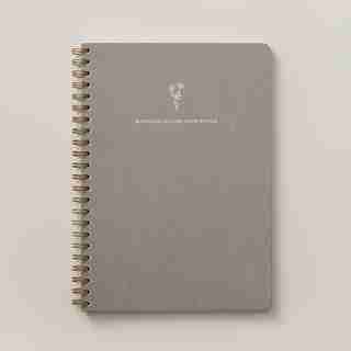 A4 SPIRAL NOTEBOOK GOOD EARTH HAPPINESS BLOOMS KRAFT GREY