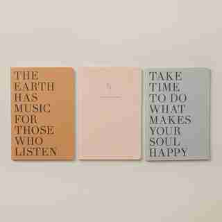 SET OF 3 NOTEBOOKS SMALL GOOD EARTH EARTH HAS MUSIC KRAFT