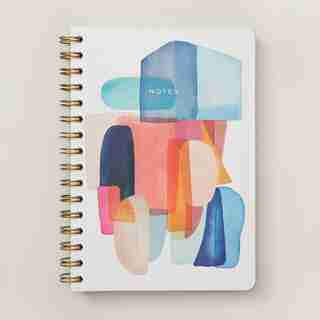 A5 NOTEBOOK BOHO BRIGHT LAYERED SHAPES