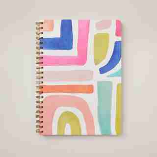 A4 SPIRAL NOTEBOOK BOHO BRIGHT STRIPES