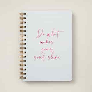 A5 SPIRAL NOTEBOOK BOHO BRIGHT DO WHAT MAKES SOUL SHINE