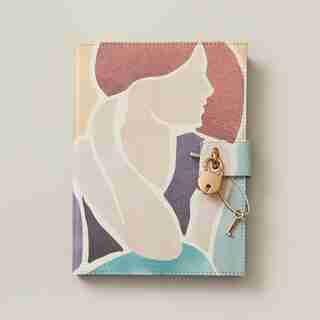 LOCKED DIARY LARGE WATERCOLOUR WOMAN