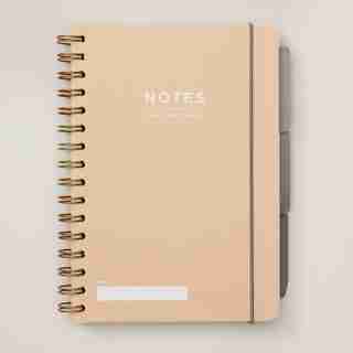 A5 PAPERBOARD THREE-TAB NOTEBOOK CALI COAST BLUSH