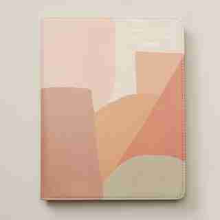 CARNET RECHARGEABLE À RELIURE SPIRALE – FORMES ABSTRAITES, ROSE PASTEL